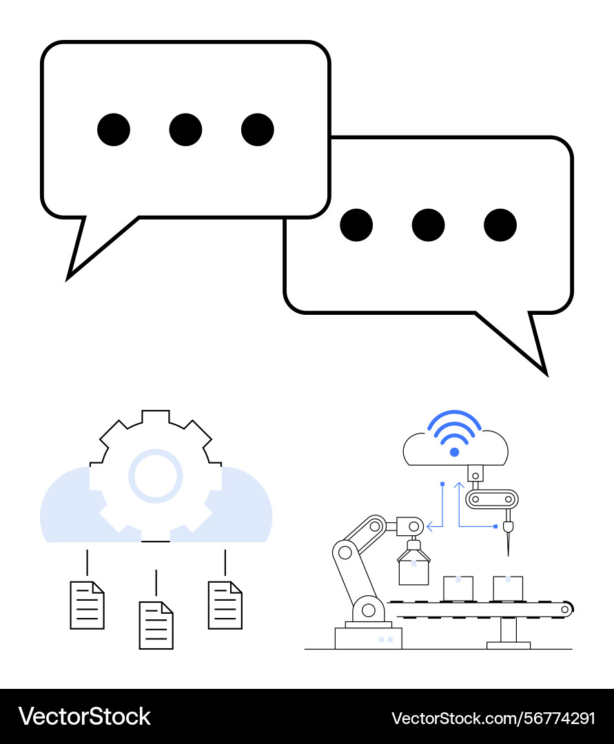 Automated workflow integration with cloud data Vector Image