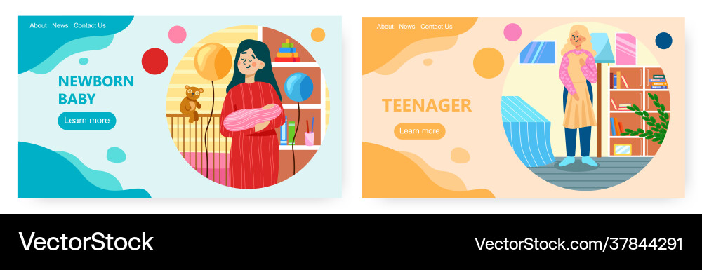 Child development landing page design web banner vector image