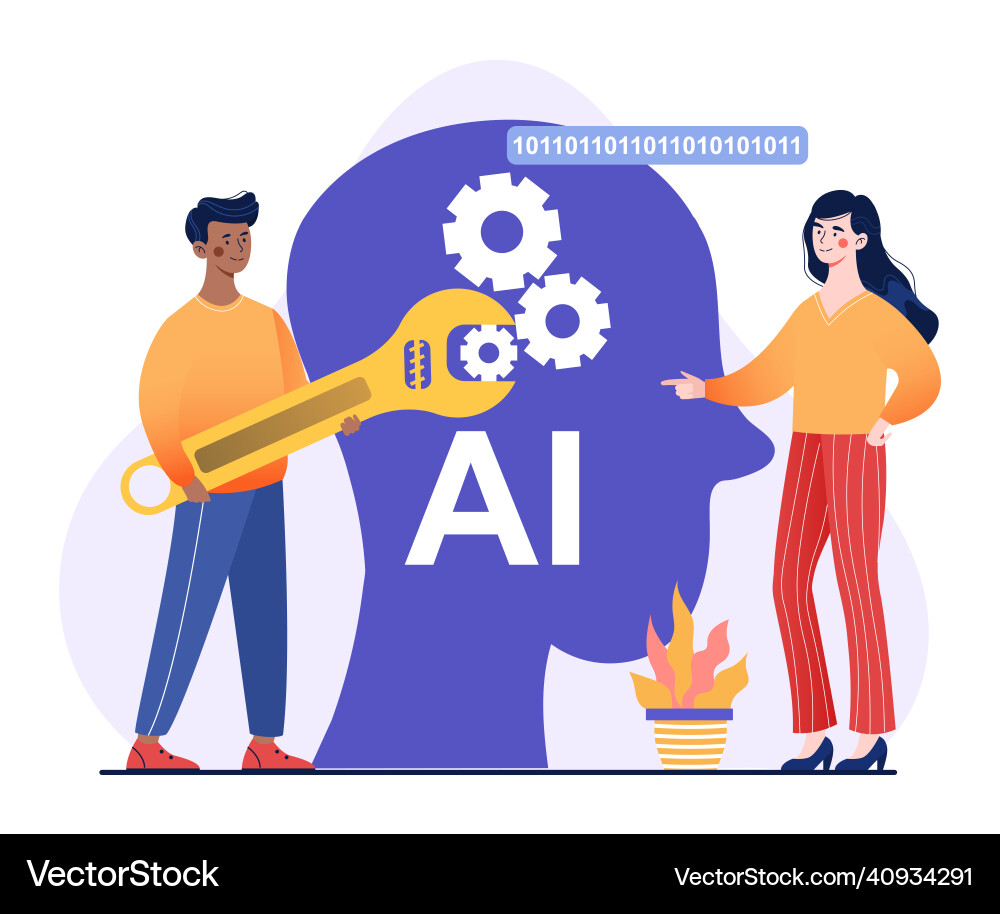 Concept of artificial intellengence Concept of artificial intellengence vector image