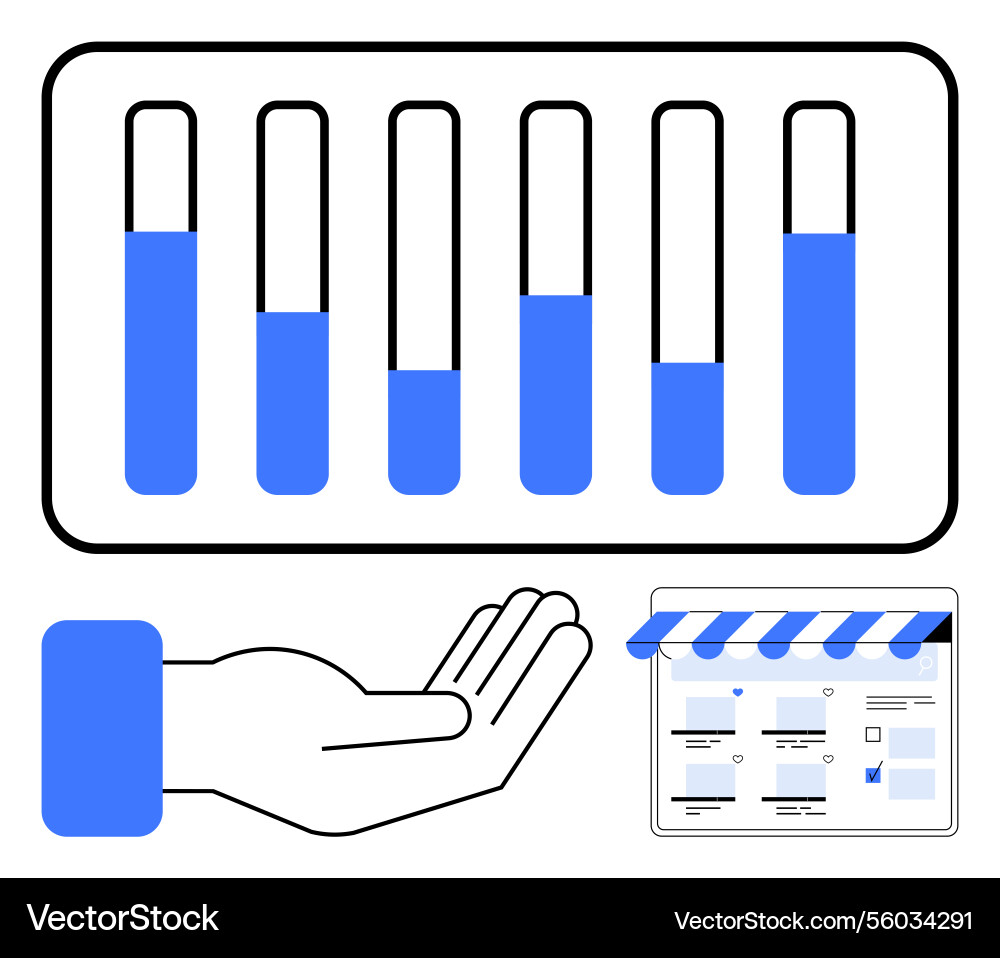 Data analytics growth with supportive tools Data analytics growth with supportive tools vector image