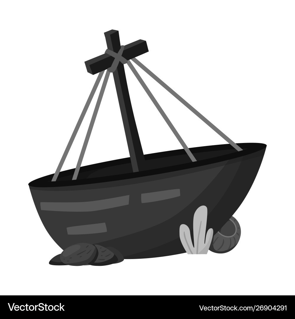 Isolated object ship and tree sign collection Vector Image