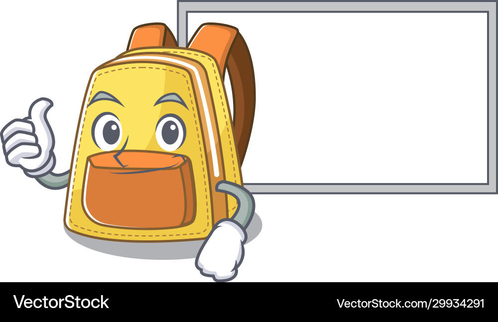 Kids School Backpack with Thumbs Up Vector Image