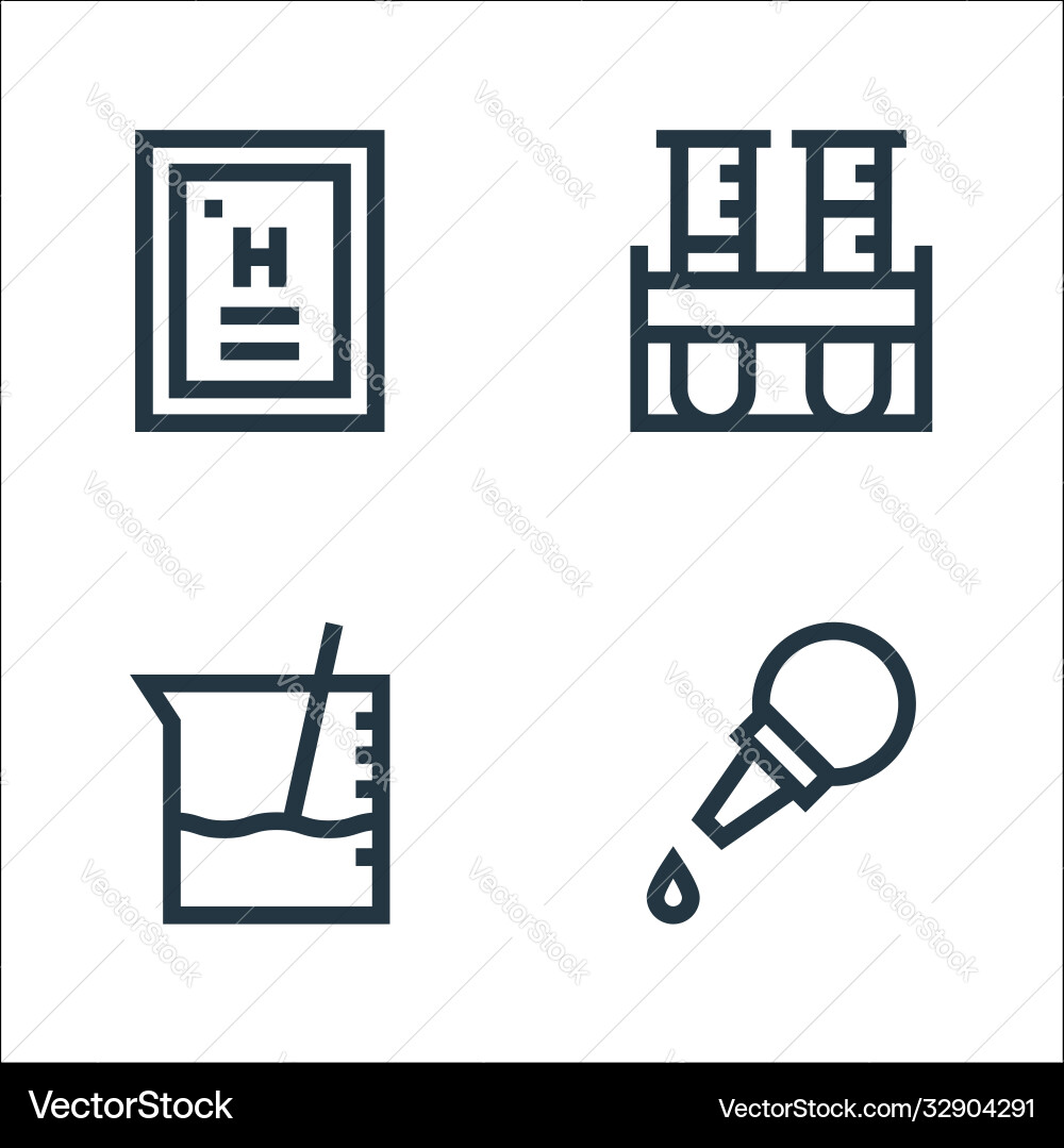 Laboratory line icons linear set quality Laboratory line icons linear set quality vector image