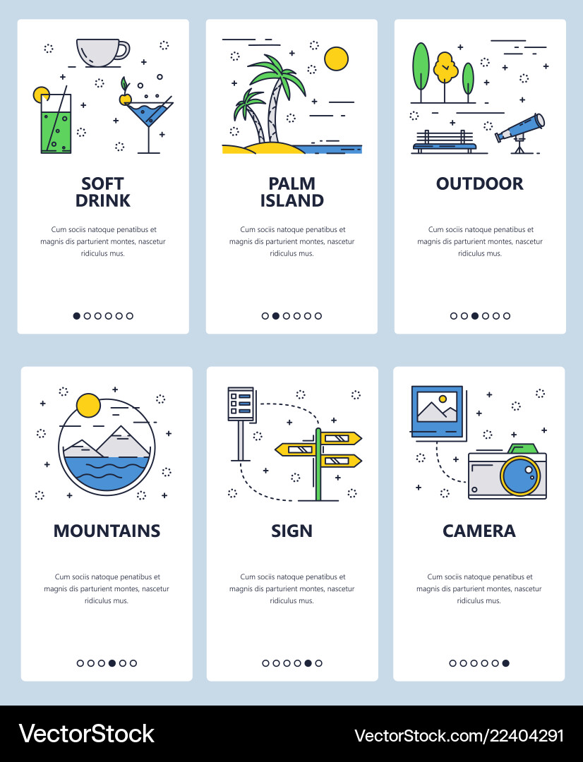 Line art web and mobile app template set Line art web and mobile app template set Vector Image