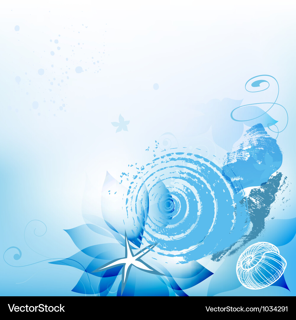 Ocean Shells Background Vector Image