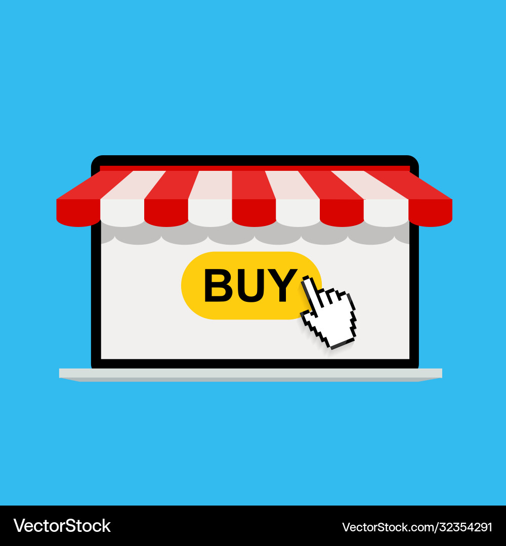 Online shopping concept background with market Online shopping concept background with market vector image