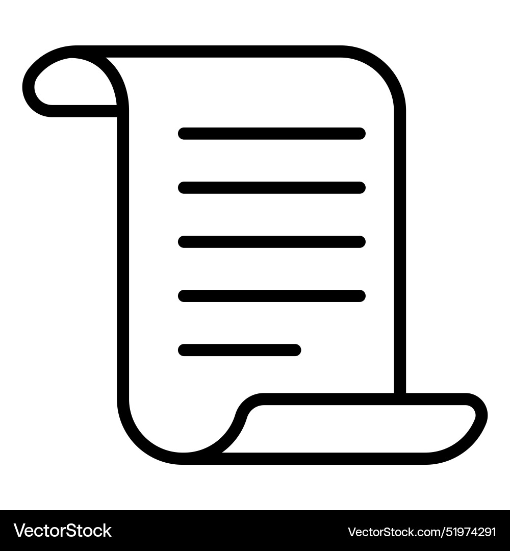 Paper data file document icon in thin line style vector image