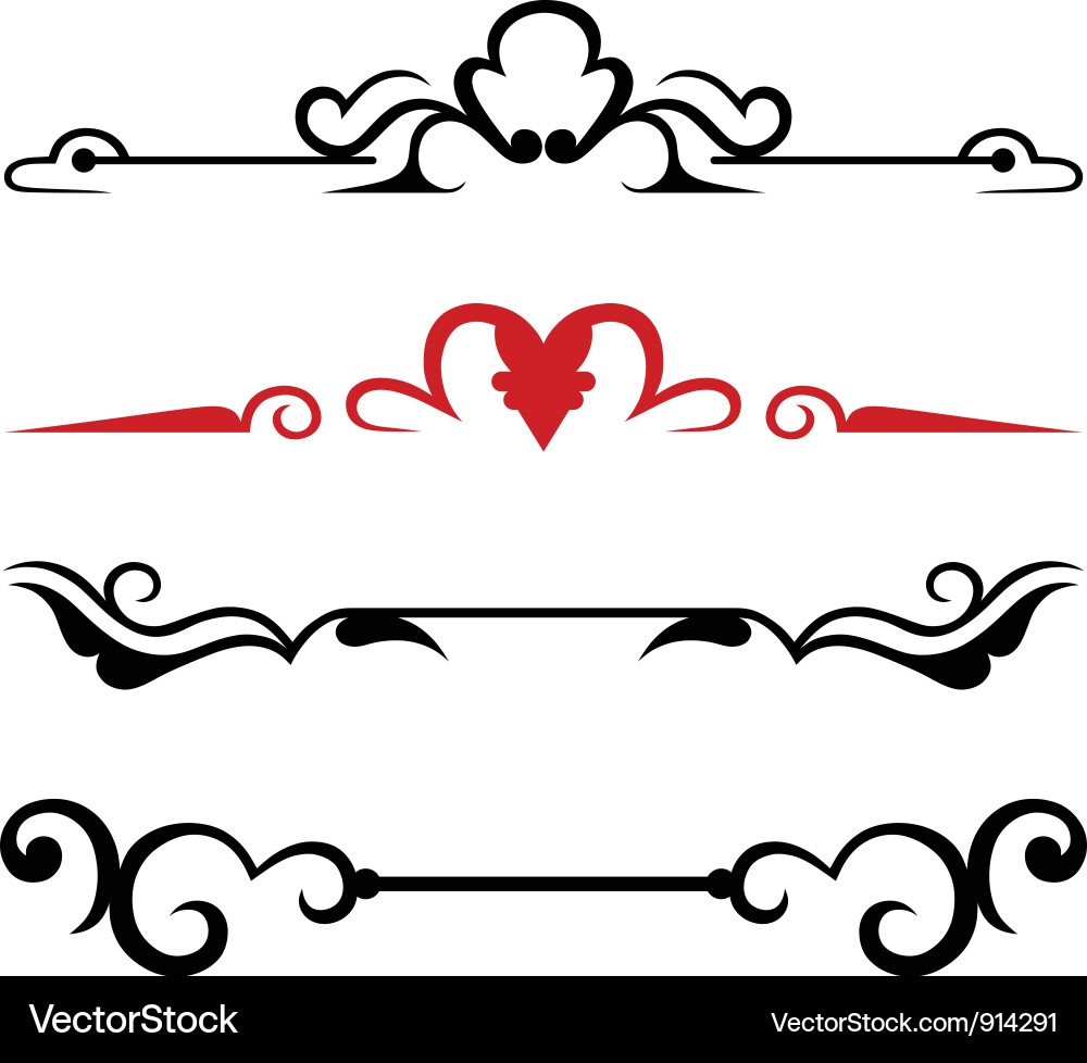 Set calligraphic design elements Vector Image