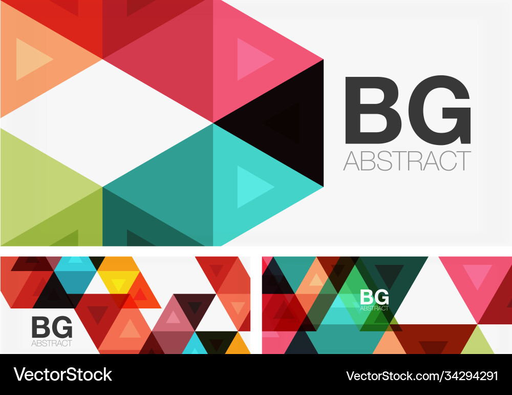 Set mosaic triangle pattern abstract Vector Image