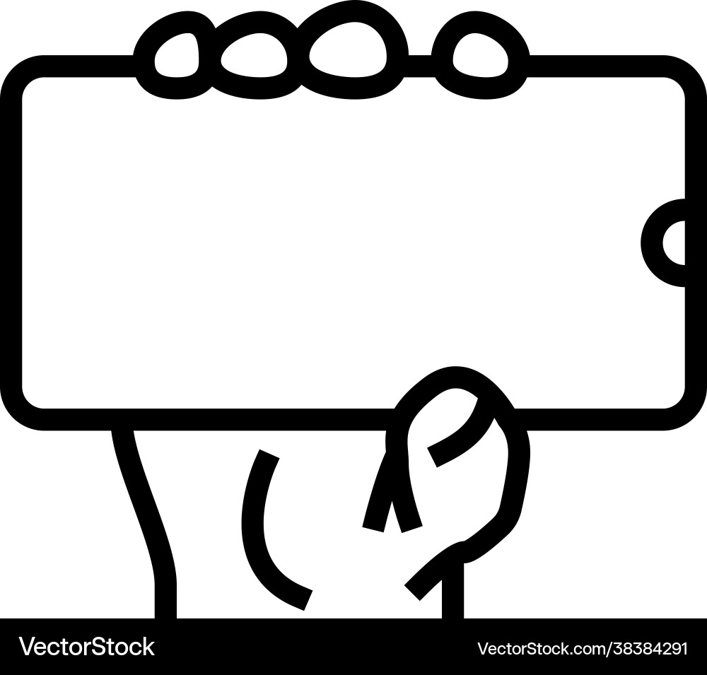 Showing digital image on smartphone display line Vector Image