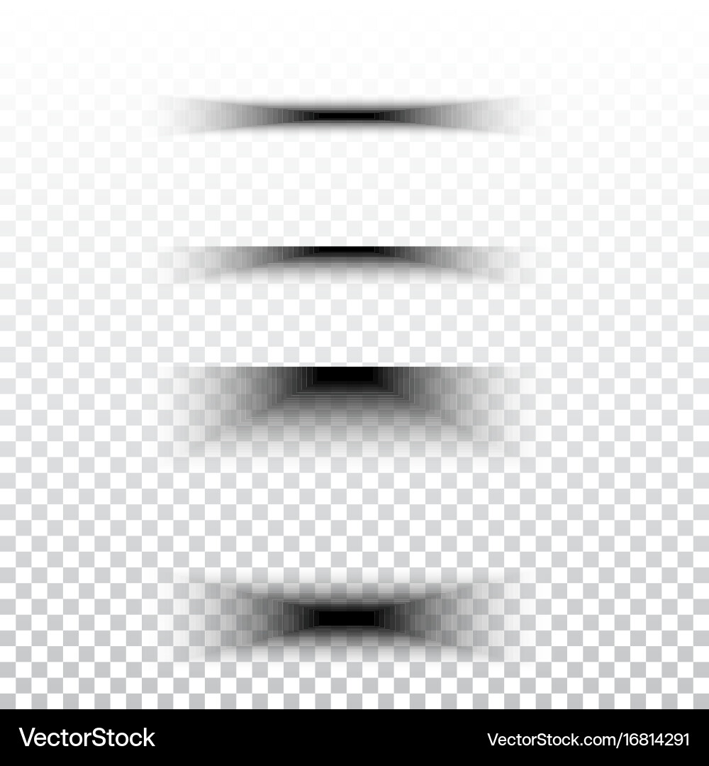 Transparent realistic paper shadow effect set web vector image