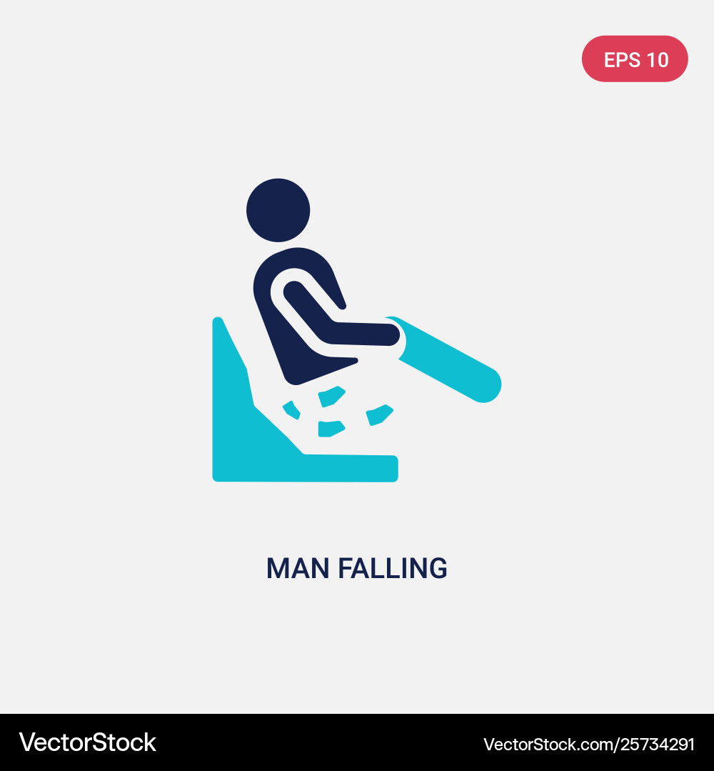 Two color man falling icon from behavior concept Two color man falling icon from behavior concept vector image
