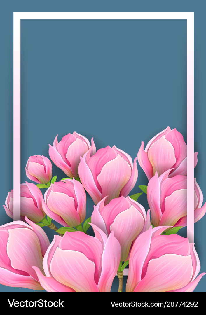 Background for design with magnolia on dark Background for design with magnolia on dark vector image