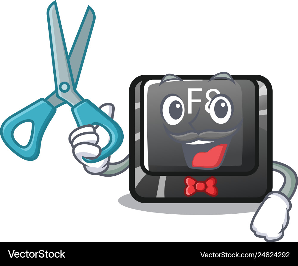 Barber button f8 in shape character vector image