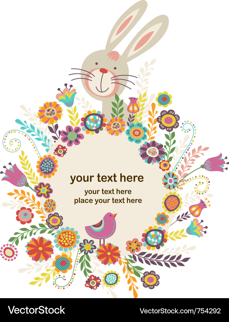Cute Easter Bunny Card vector image