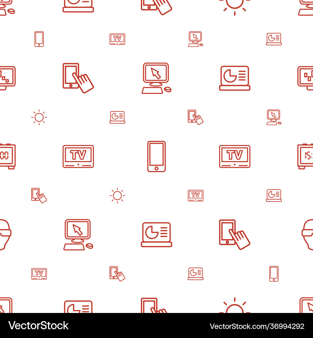 Display icons pattern seamless white background vector image