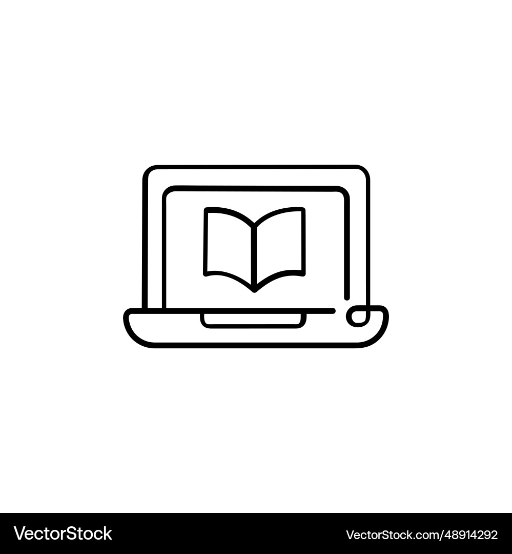 E learning line style icon design vector image