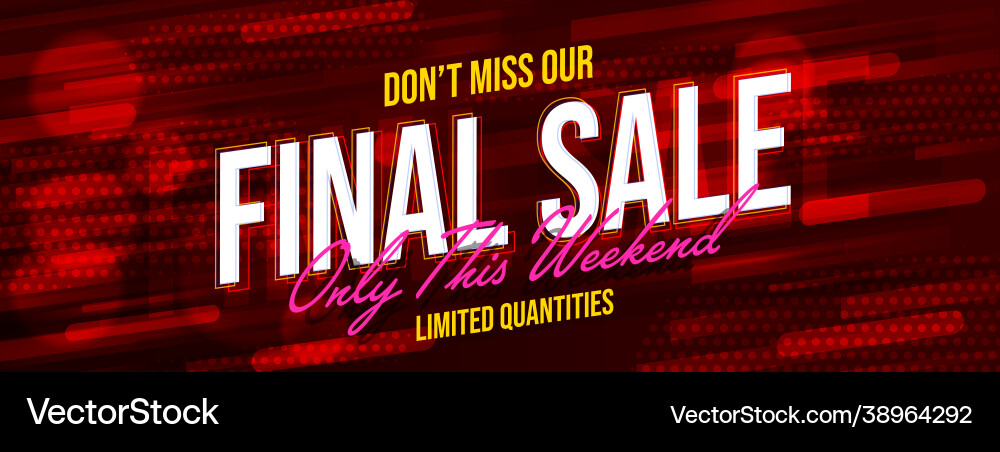 Final sale website header with red motion design vector image