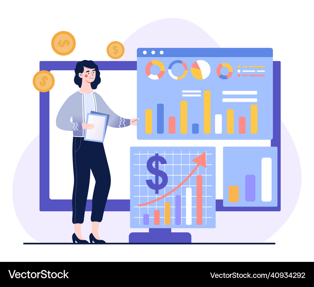 Financial data management Financial data management vector image