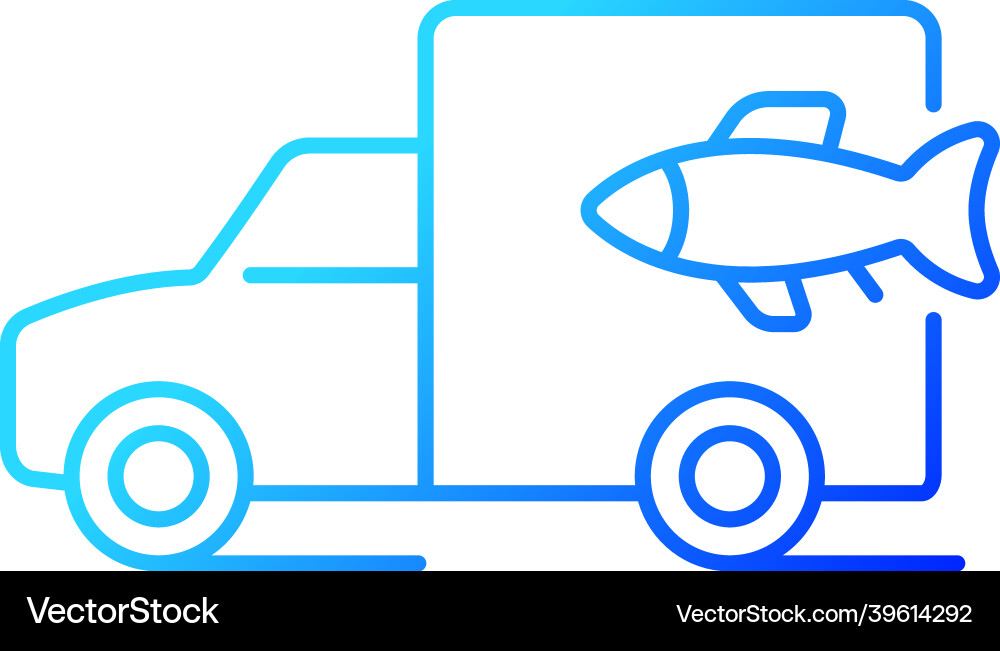 Fish transporting gradient linear icon Vector Image