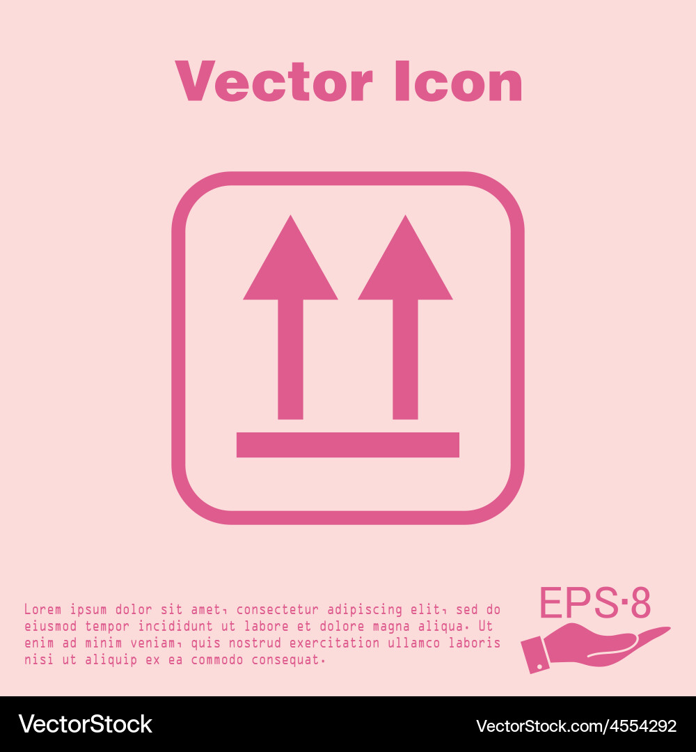 Fragile symbol arrow up logistic icon Vector Image