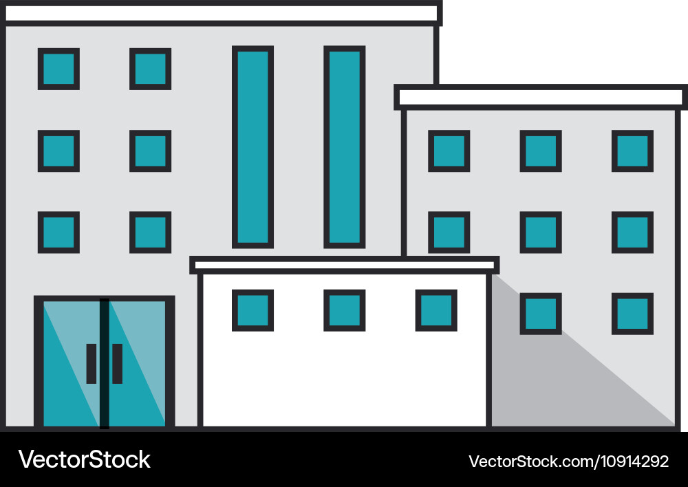 Isolated building with windows design Vector Image