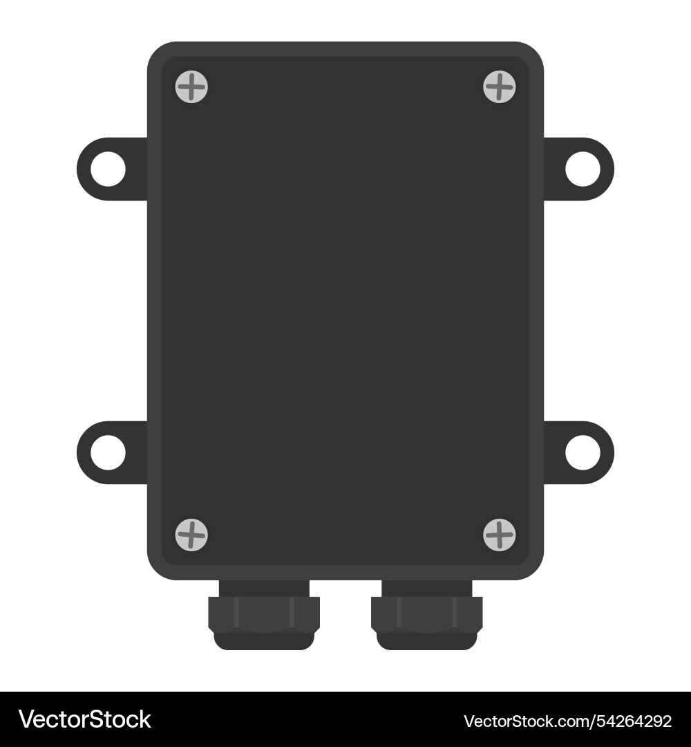 Junction box with mounting flanges Vector Image