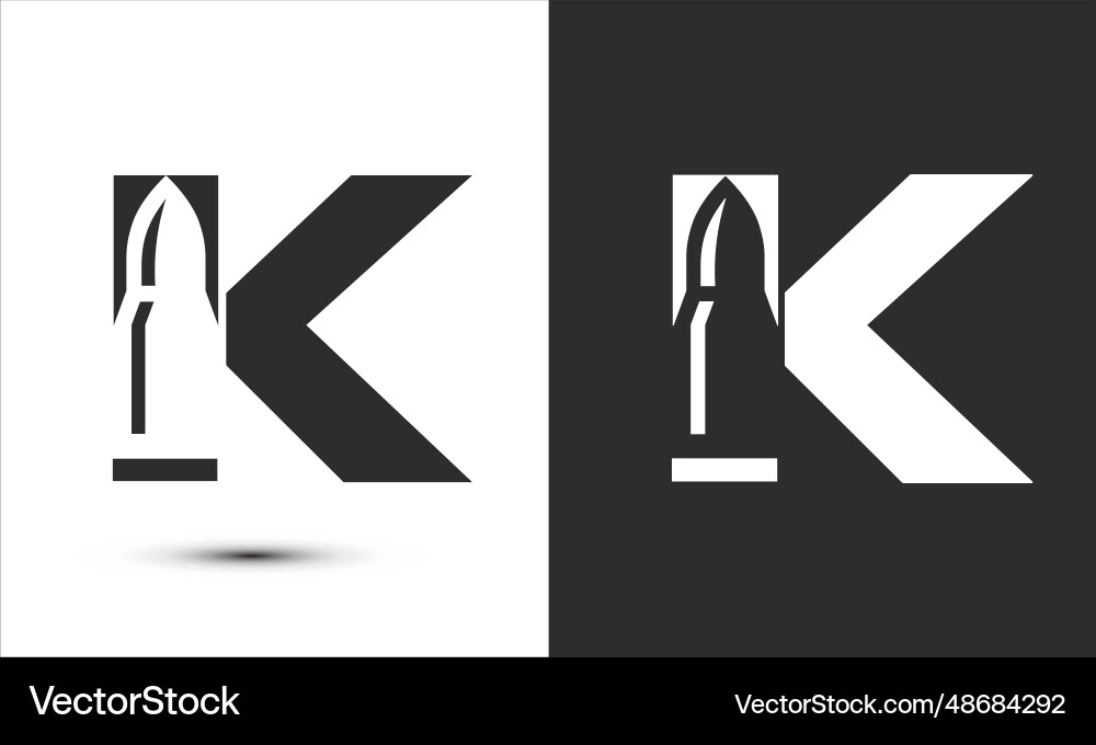 Modern logo design initial k combine with bullet Vector Image