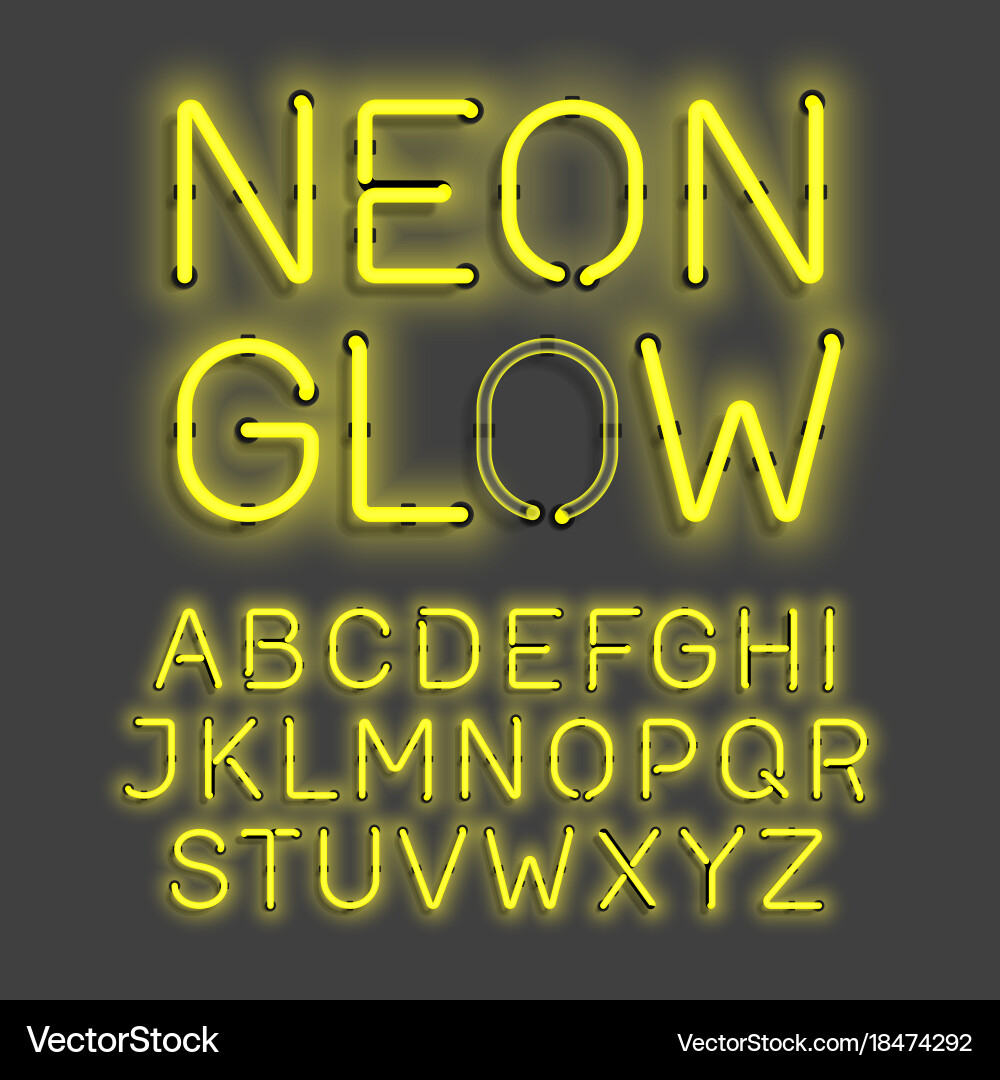 Neon Alphabet Sign Vector Image