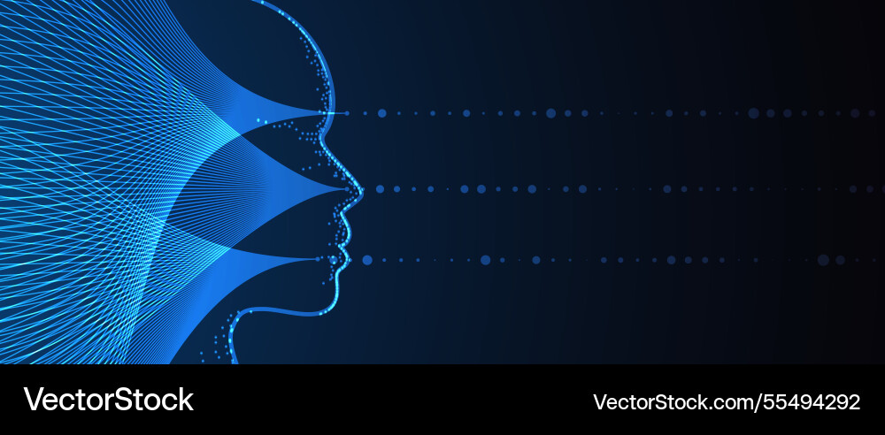 Neurales Netzwerk mit Computerplatine Vektorbild