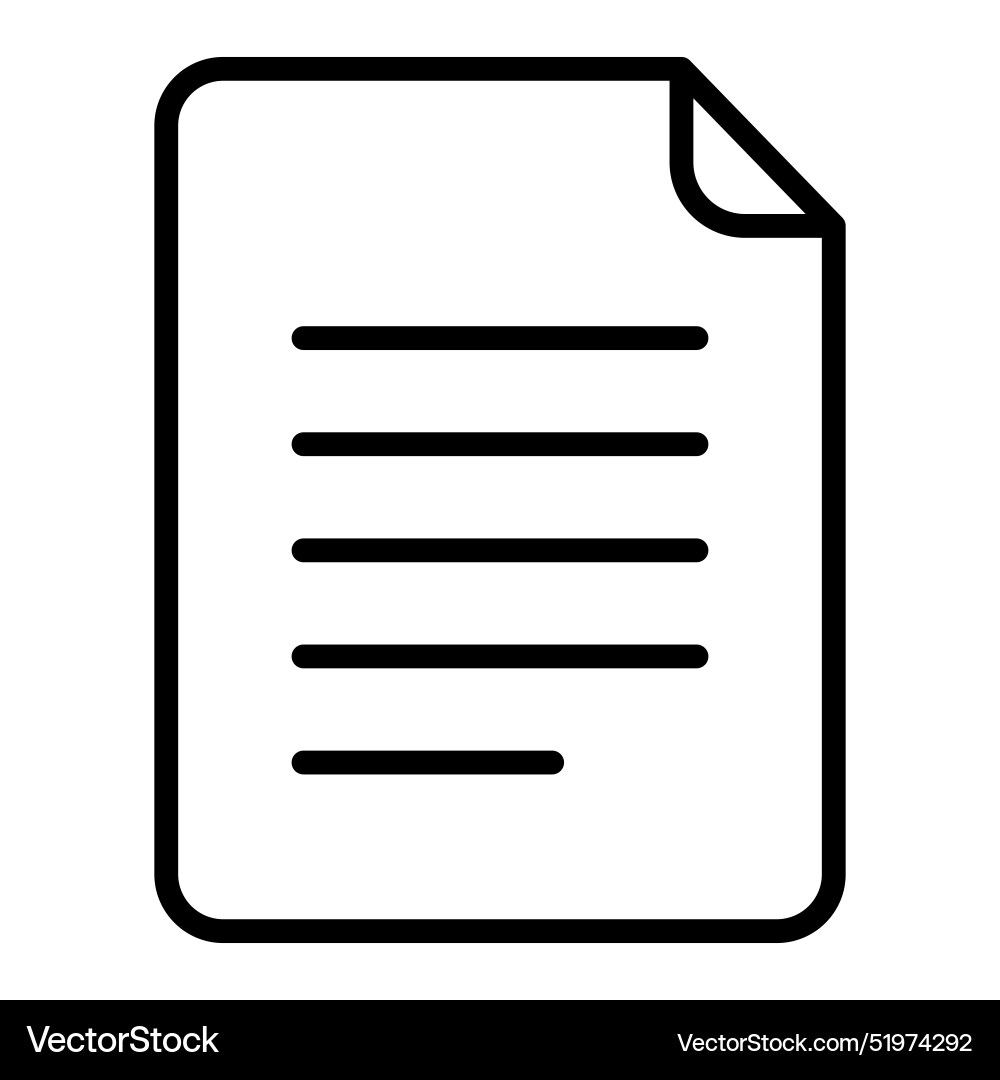 Paper data file document icon in thin line style vector image