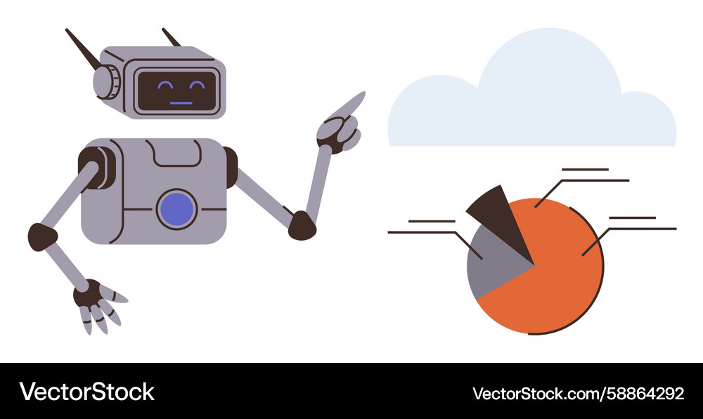 Roboteranalyse der Datenvisualisierung mit Cloud Roboteranalyse der Datenvisualisierung mit Cloud Vektorbild