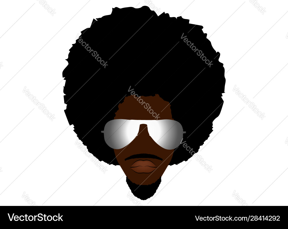 Schwarzes Mann-Porträt mit afro lockiges Design Schwarzes Mann-Porträt mit afro lockiges Design vektorbild