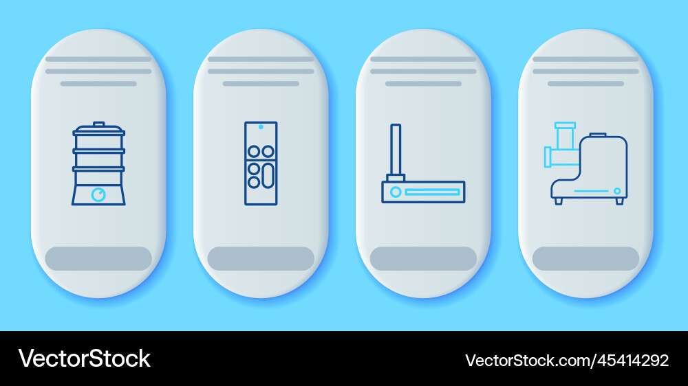 Set line remote control router and wi-fi signal Vector Image