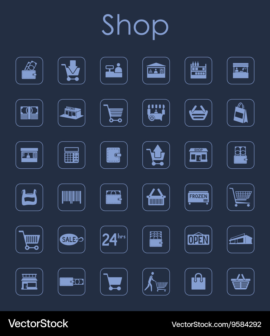 Set of shop simple icons vector image