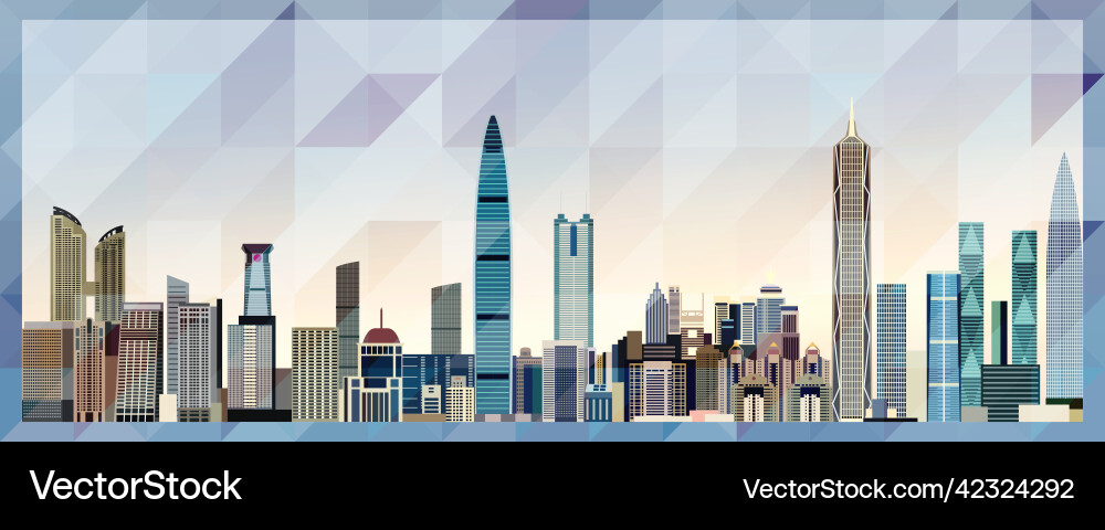 Shenzhen skyline colorful poster on beautiful Shenzhen skyline colorful poster on beautiful vector image