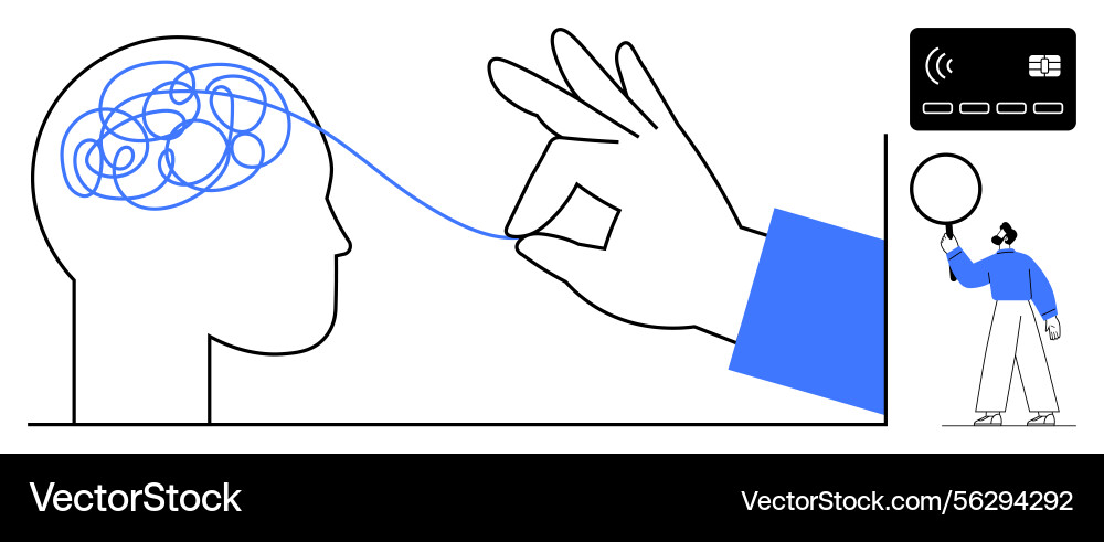 Simplified problem-solving concept with brain Simplified problem-solving concept with brain vector image