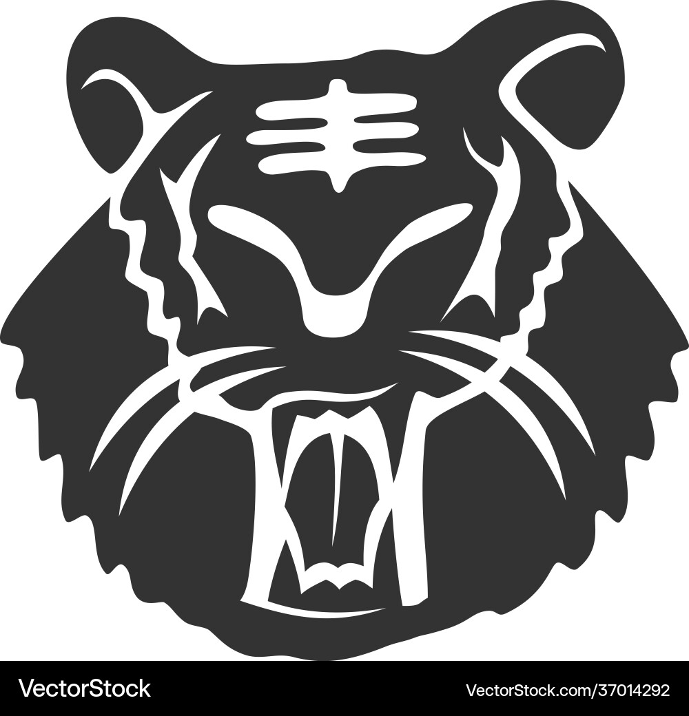 Tigerkopf starke Tier Maskottchenvorlage isoliert Tigerkopf starke Tier Maskottchenvorlage isoliert vektorbild