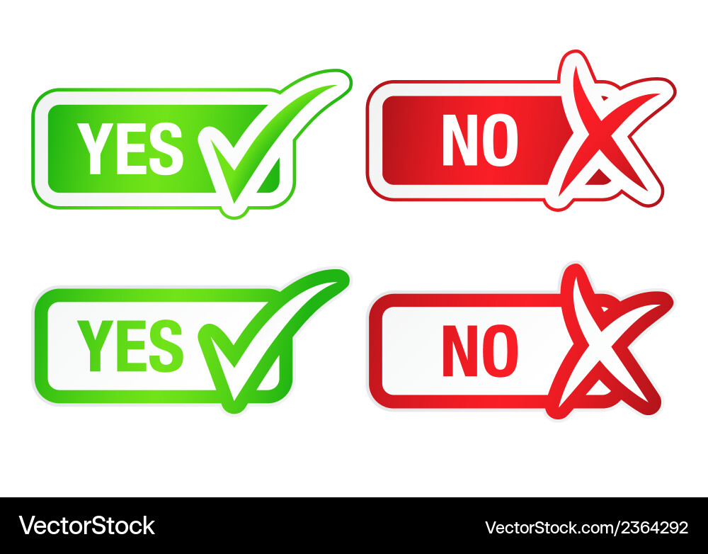 Yes no checmarks buttons Vector Image