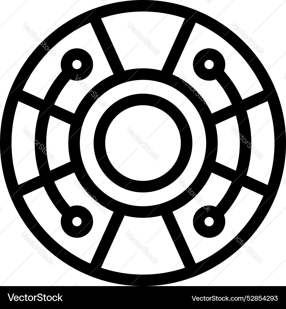 Abstract circular symbol featuring interconnected vector image