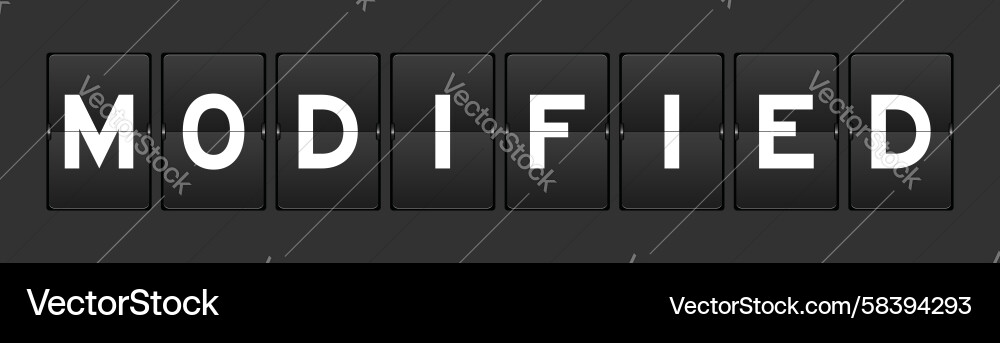 Analog Flip Board with 'Modified' Text Vector Image