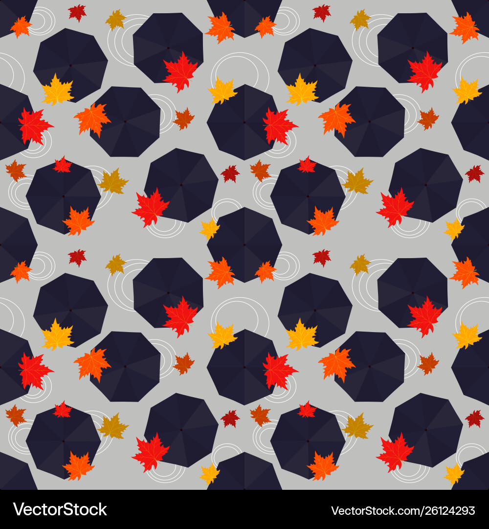 Autumn seamless pattern with rain umbrellas Autumn seamless pattern with rain umbrellas vector image