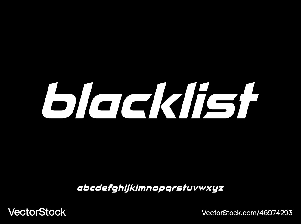 Bold modern futuristic display font in slant style Bold modern futuristic display font in slant style vector image