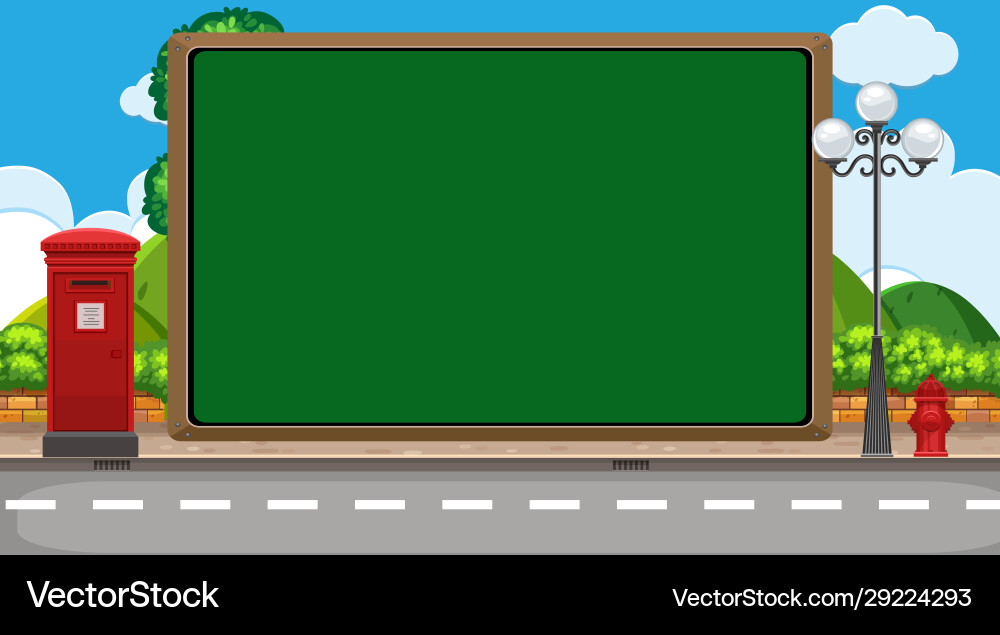 Border template with empty street background Border template with empty street background vector image
