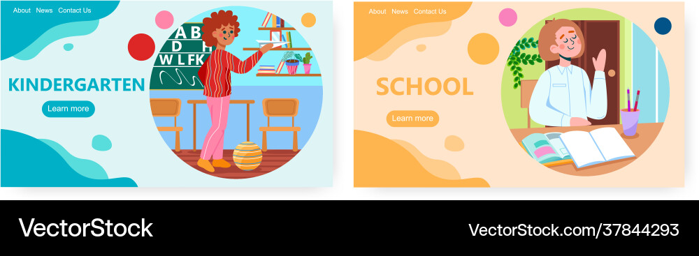 Child development landing page design website vector image