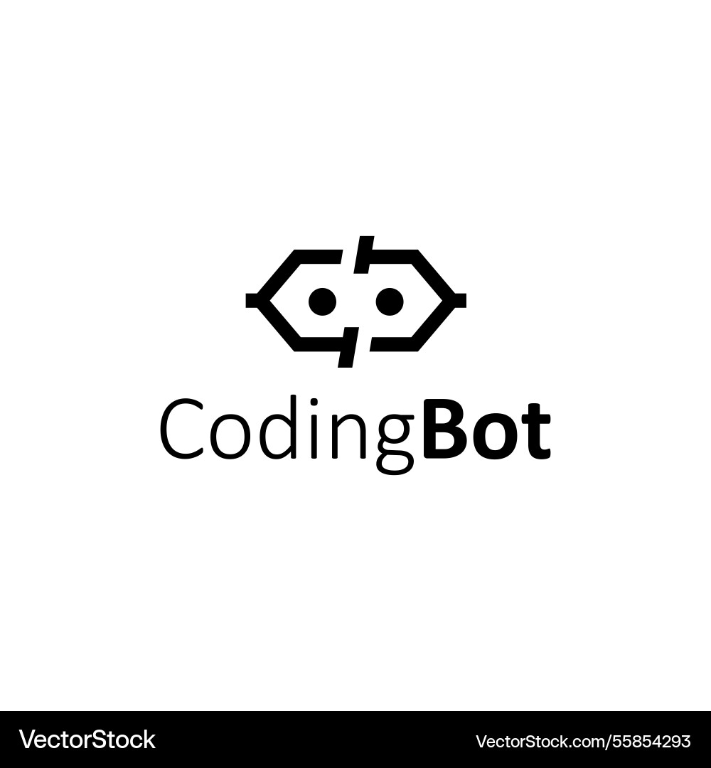 Coding robot logo vector image