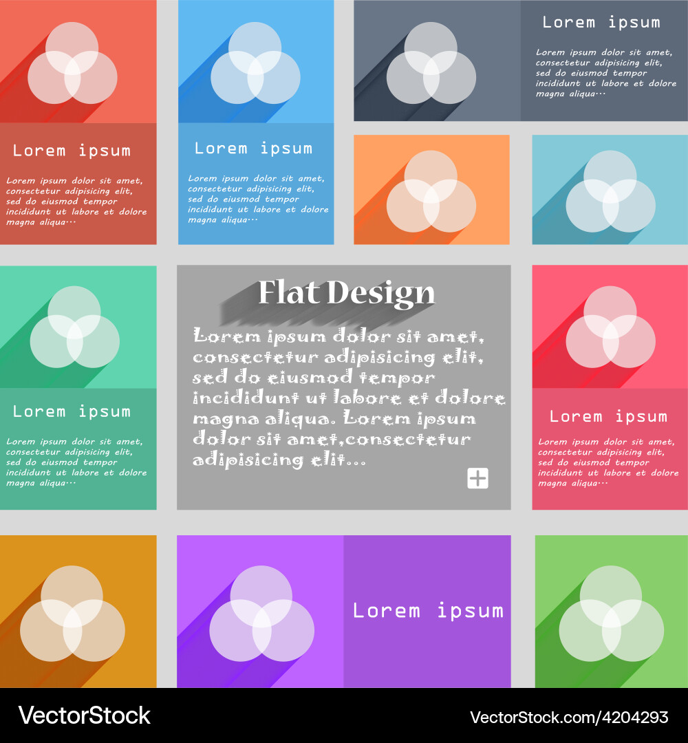 Color scheme icon sign set of multicolored buttons Vector Image