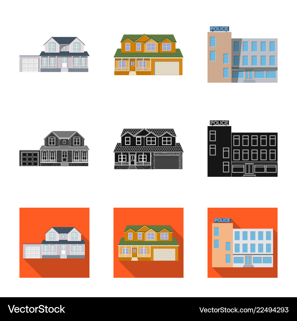 Design of building and front sign Vector Image