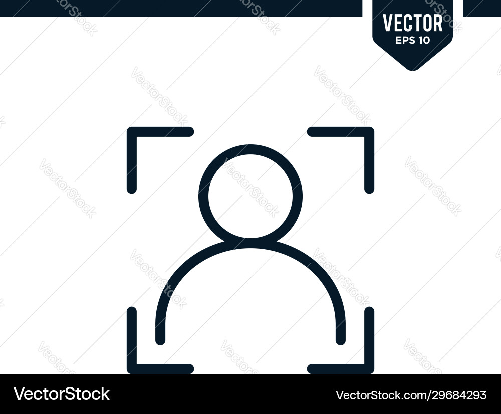 Face recognition or detection icon Face recognition or detection icon Vector Image