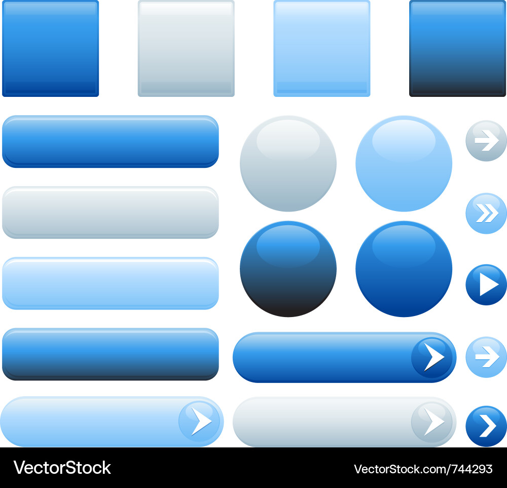 Glossy Button Collection vector image